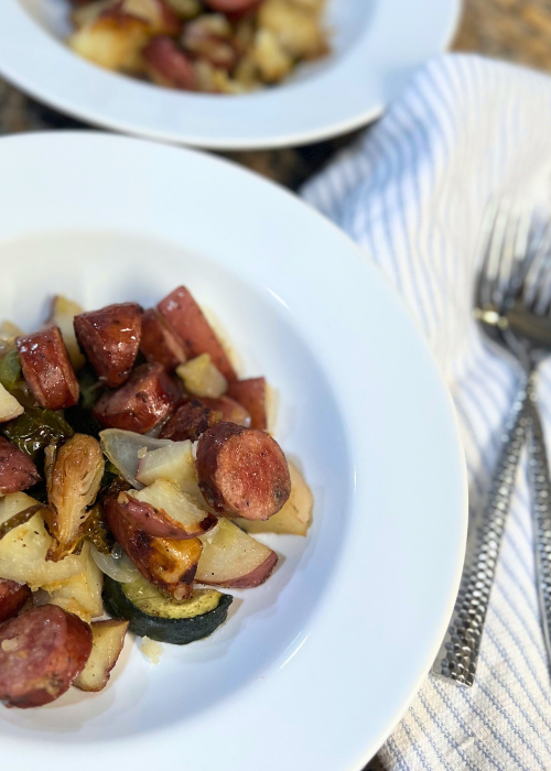 Roasted Summer Sausage & Veggies